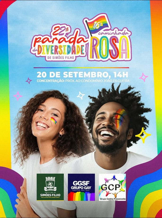 22ª Parada da Diversidade e 16ª Caminhada Rosa acontecem neste domingo (20) em Simões Filho